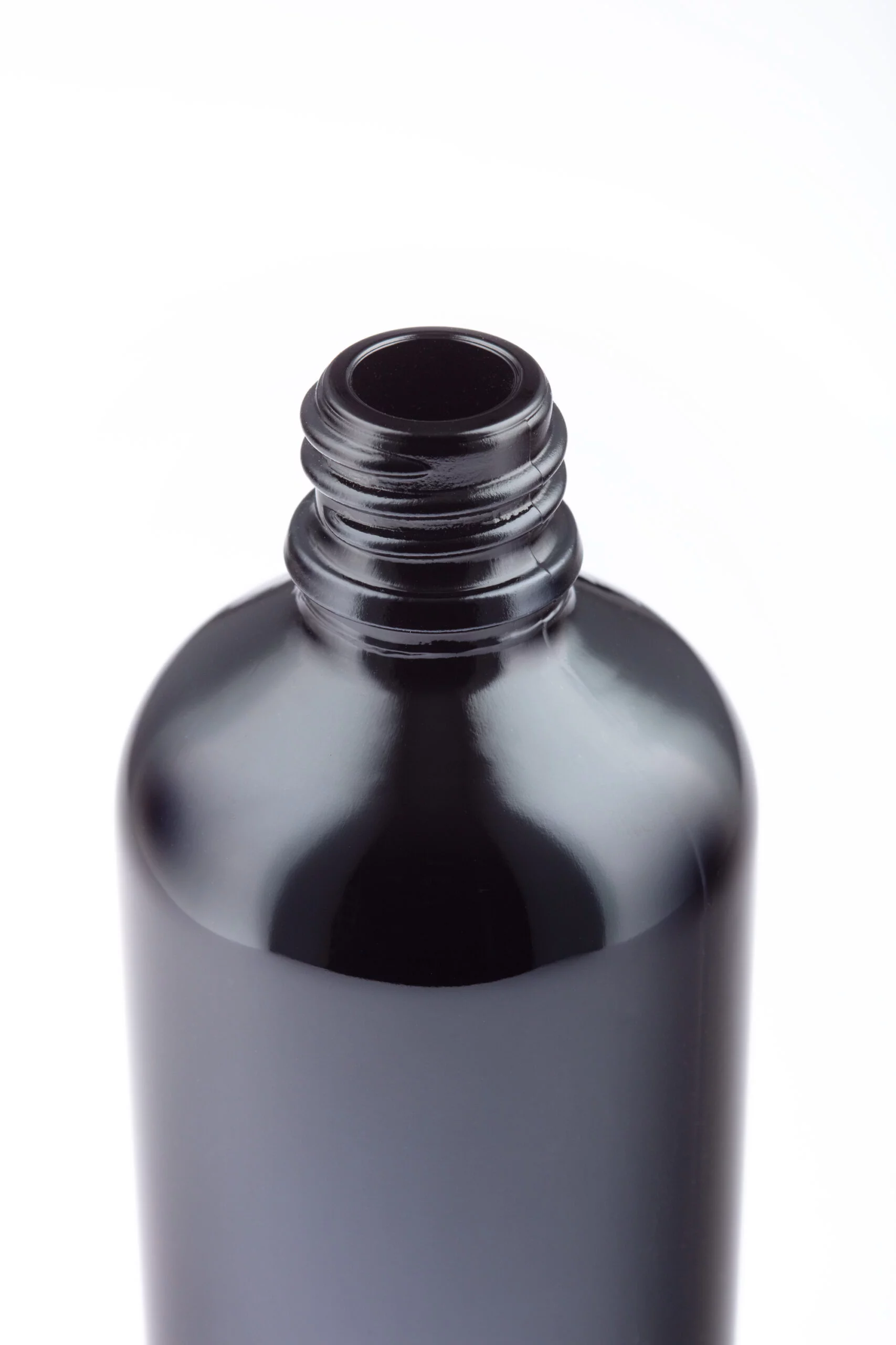Black glass dropper bottles